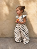 Jumpsuit pois fit morbido Over