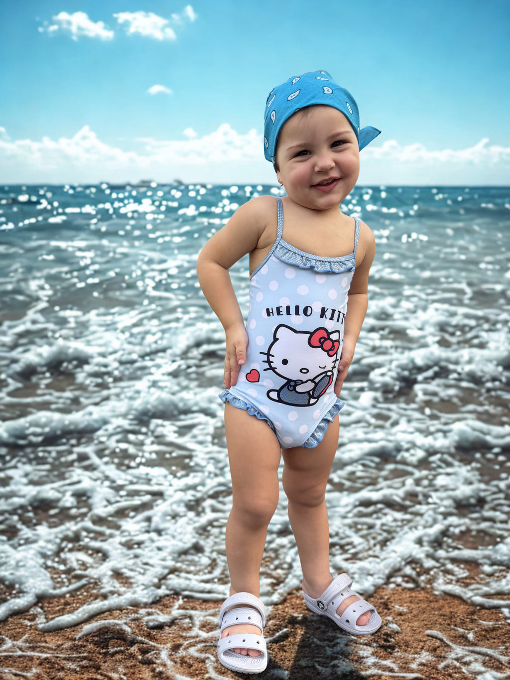 Costume Hello Kitty azzurro